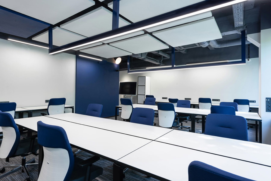 Office painting with blue accent walls by Walls Master Toronto
